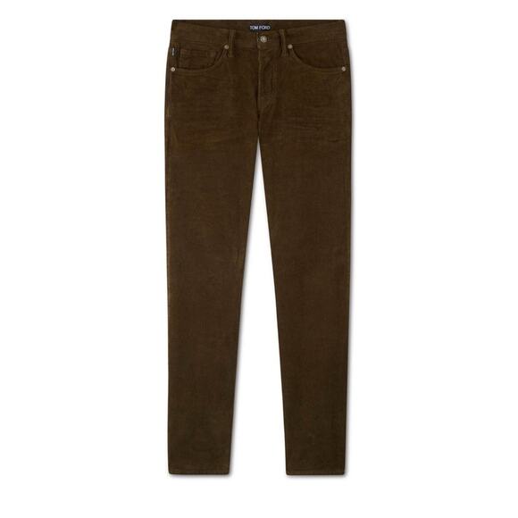 Tom Ford 12 Waves Cord Slim Fit Brown Corduroy Jeans Pants Bottoms Men Size 34 - Picture 1 of 13